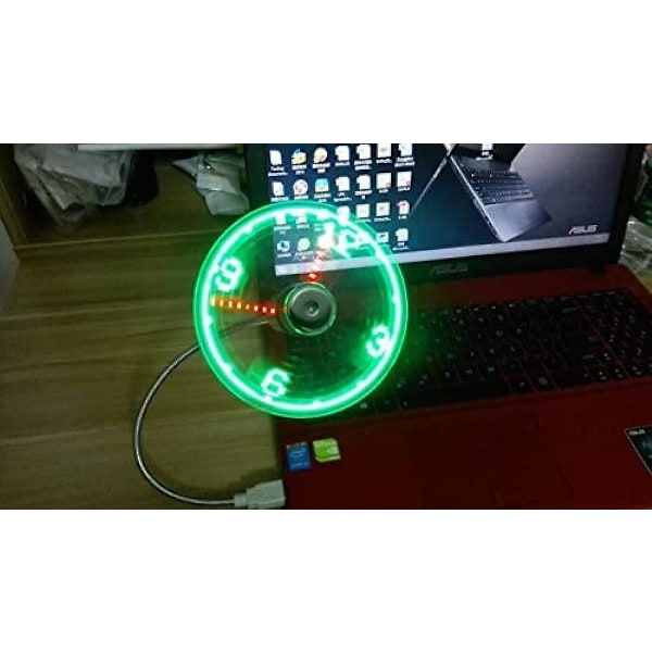 SQCLV LED USB Klokkevifte med Sanntidsvisning, USB Klokkevifter, Sølv, 1 års garanti (Klokke)