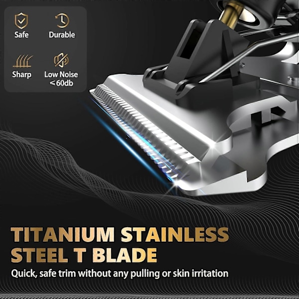Hårtrimmer til mænd, trådløs skægtrimmer hårklippere til mænd, elektrisk barbermaskine Zero Gapped Razor T Blade Liners Outline Edgers Grooming Kit, gave
