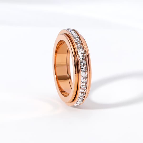 Roterbar stressreducerende ring, sølv, 18,2 mm Rose gold