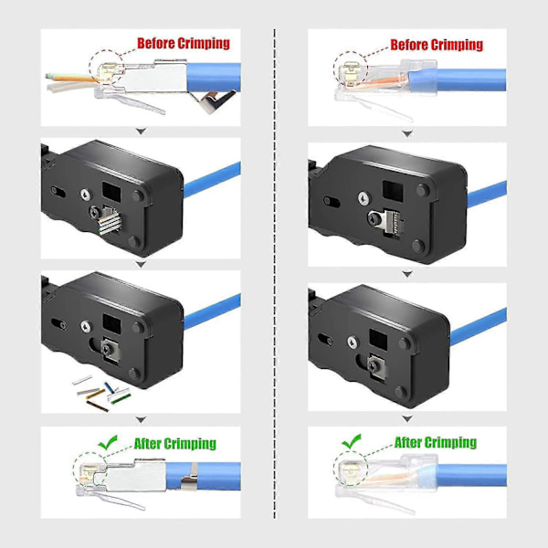 Gj671bl RJ45 Krympeværktøj til Cat5/cat5e/cat6/cat6a/cat7 Netværksconnector RJ45 Netværksstik Krympe og Telefon Stik 6p