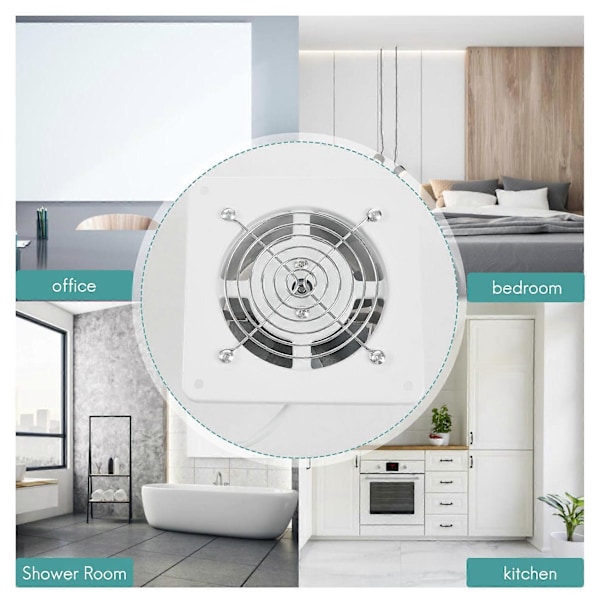 4 tommer 20W 220V Højhastigheds Ventilator Toilet Køkken Badeværelse Hængende Væg Vindue Glas Lille Venti
