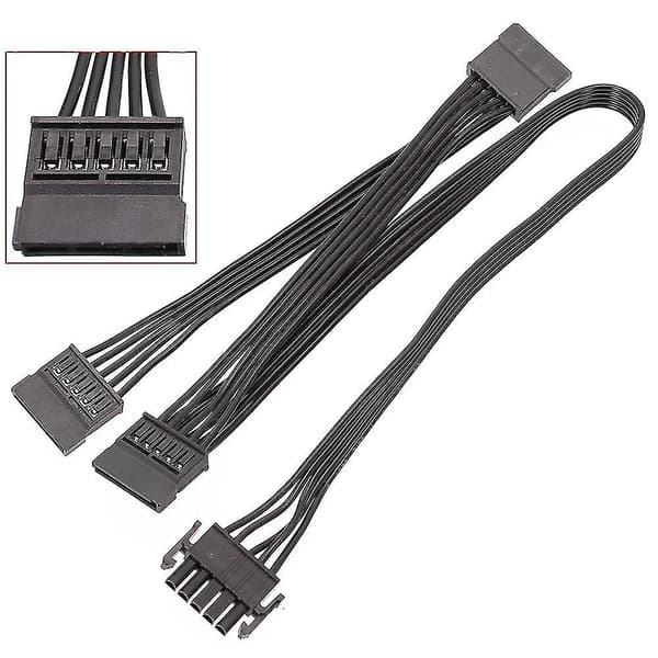 5-pinners til 3-port SATA perifer strømforsyningskabel for modulær PSU