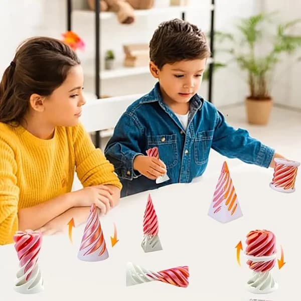 3-pak \"Impossible Cone\" legetøj, spiralformet fingerspidslegetøj, umulige pyramider pink