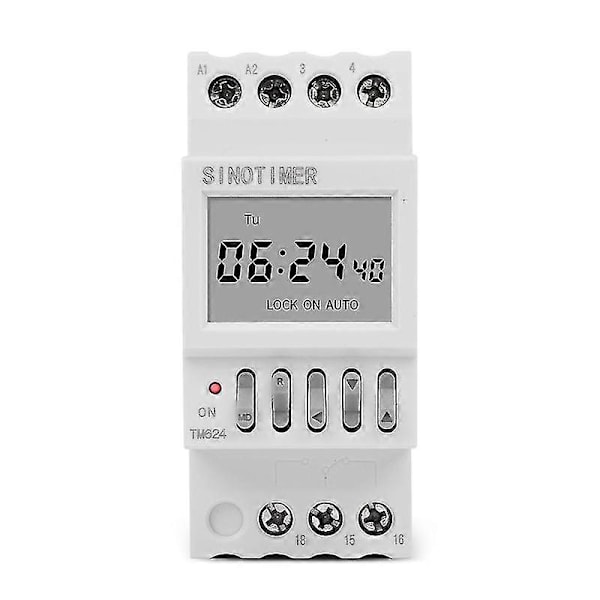 Tm624 Digital Timer Switch 40-grupps Tidstyrd Ringsignal DIN-skena Montering 220V Timerrelä