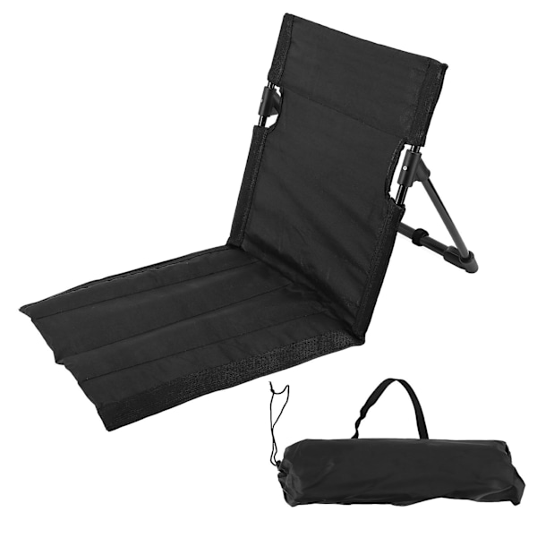 Utomhus Lounger Park Strandstol Bärbar Fällbar Strandstol för Vuxna med Justerbart Ryggstöd Svart