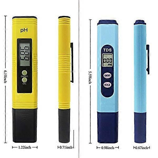 Vedenlaadun Testausmittari, Ph-mittari Tds-mittari 2 in 1 -sarja, jossa 0-14.00Ph ja 0-9990 Ppm Mittausalue f