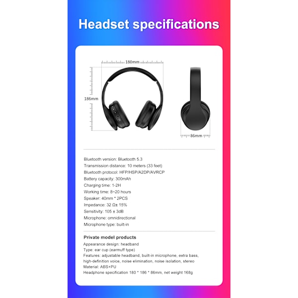 Vikbart Bluetooth 4.1 Trådlöst Gaming Headset Hi-Fi Stereo Headset för PS4