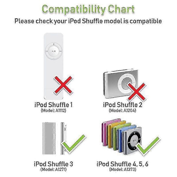 Usb oplader data synkroniseringskabel til Ipod Shuffle 3., 4. og 5. generation