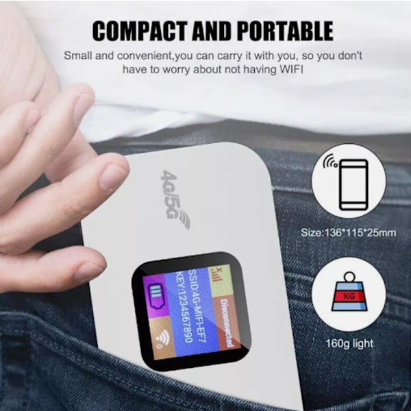 Kannettava Mobile WiFi -reititin 4G/5G LTE -reititin Mobile WiFi -tukiasema 150 Mbps