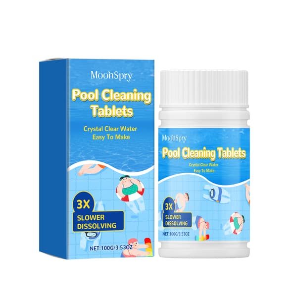 Poolrensetabletter, multifunktionelle brusetabletter til klaring, deodorisering og pletfjerning af poolvand.