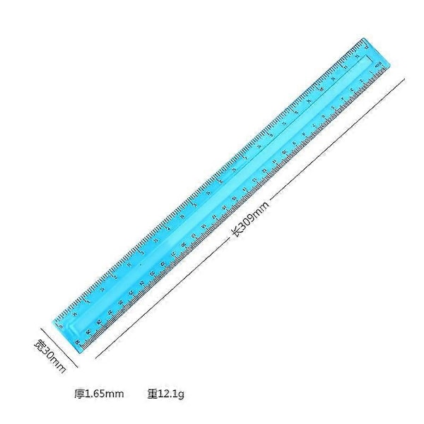 Forsyninger 4 Plastlinealer, Brudsikker 12-tommer lineal i bulk til skole, hjem eller kontor, klare plastlinealer, 4 assorterede farver