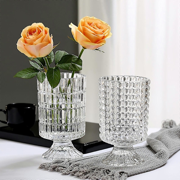 Vintage Glasvase Boligindretning Stue Ornamenter Nordisk Have Kontor Hvid Unik Kreativ Blomstervase