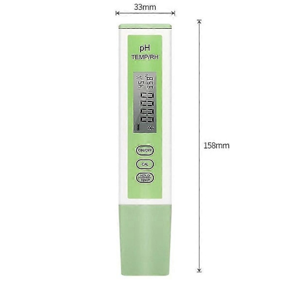 Bluetooth-kompatibel pH-måler Temperatur & Fugtighed BT Ph Tester Realtids Overvågning Temp RH Digi