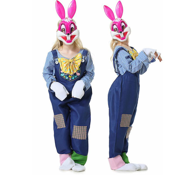 Karneval Halloween Påskhare Maskot Kostym Unisex Förälder Barn Spöklikt Rollspel Cosplay Fancy festklänning Lady M