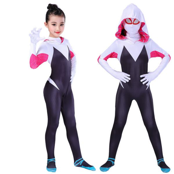 Halloween Gwen Spider-Man 2 Parallel Universe Kläder cosplay tights barn vuxen hjälte kostym 150cm
