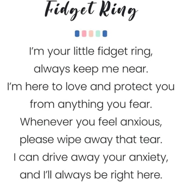 Emalj Fidget Ringar För Ångest Kvinnor, till Min Dotter Anti-ångest Flerfärgad Rostfritt Stål Stress Relief Spinner Ringar Med Pärlor Din Ångest Ljuger