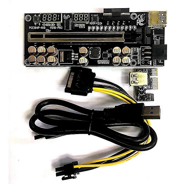 VER018 PRO PCI-E -lisäkortti USB 3.0 -kaapelilla 018 PLUS PCI Express (musta)
