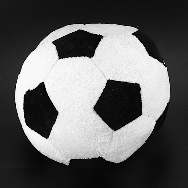 Fotboll Sportboll Kudde Gosedjur Mjuk Plyschleksak För Småbarn Baby Barn Present, 20 cm L X 20 cm B X 20 cm H, Svart