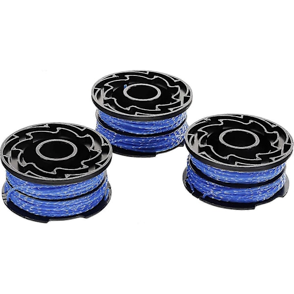 3 varapoolin setti ruohotrimmeriin, Reflex Plus itsestään kääriytyvä puola, 3 x 12 m nylonlinja, 1,5 mm siima, A6441x3-xj sininen