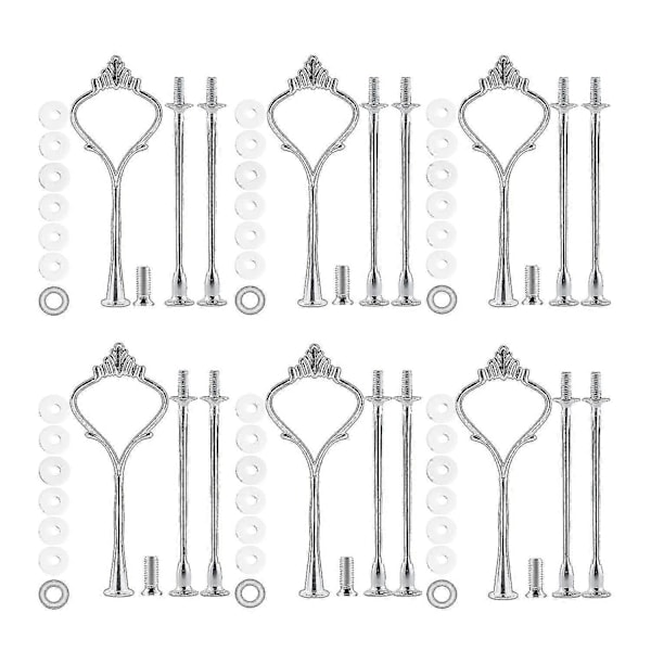 6 Sett Brettbeslag For Kakestativ 3-Lags Kakestativ Monteringsbeslag Holder For Bryllup Og Fest
