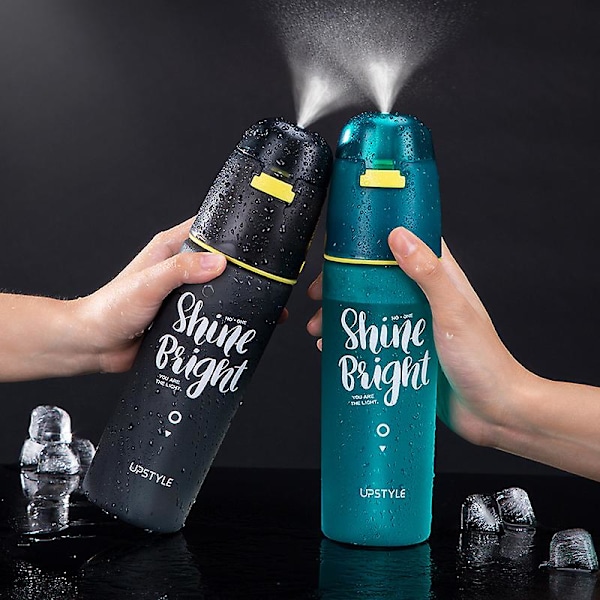 JUSCH Spray vandkop personlighed kreativ trend anti-fald sportsbørns sugerørkedel sommer multifunktionel blå 600ml(WZ1905),QINWEI-847
