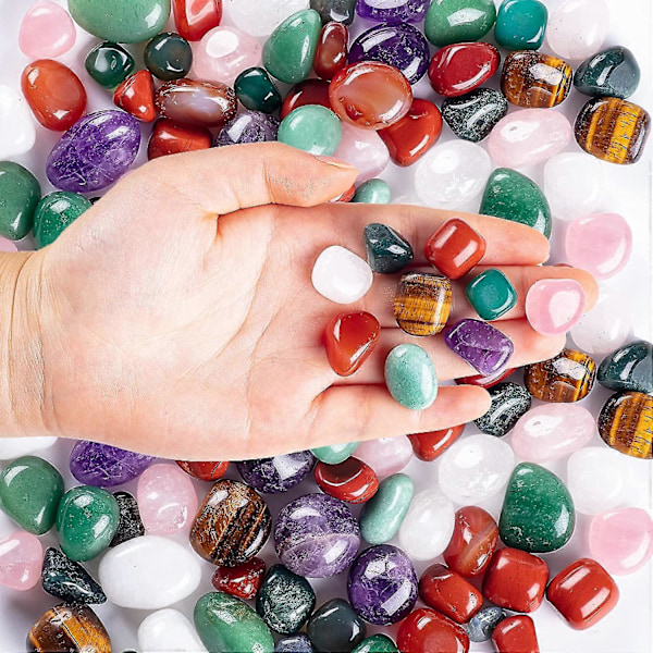 1lb Naturlige Tromlede Sten Og Krystaller Bulk - Assorterede Tromlede Polerede Sten