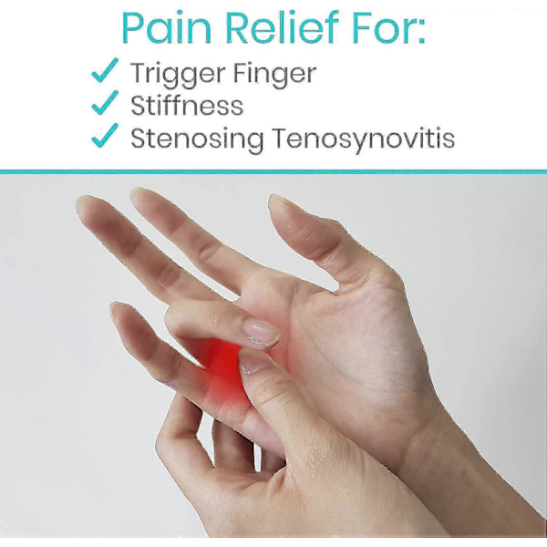 3-pak Trigger Finger Skinne - Støttebøjle til Mellemfinger, Ringfinger, Pegefinger, Tommelfinger og Lillefinger - Retning af Buede, Bøjninger, Låste og Stenoserende Tenosynovitis