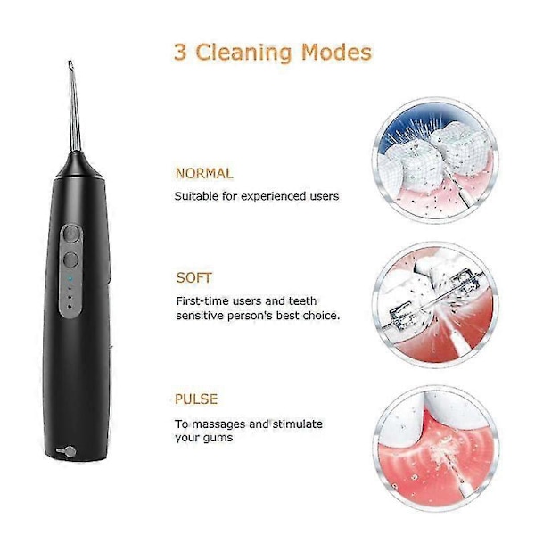 Vattenflosser Irrigator Oral Jet Tandrengörare Hydro Jet 195ml Vattentank Vattenplock Elektriska Tandborstar