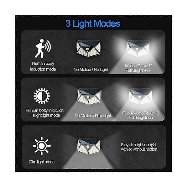 2 kpl Solar Led -valot Ulkokäyttöön Aurinkovalot PIR-liiketunnistimella Seinävalaisin Vedenpitävä Aurinkovoimalla Toimiva
