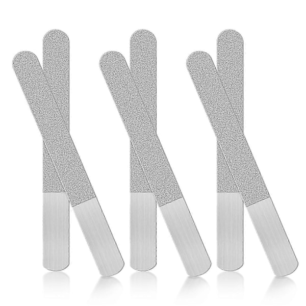 Velegnet til 6 stk. neglefile i rustfrit stål, dobbeltsidet diamant neglefile - FO SHAN RAN WANG