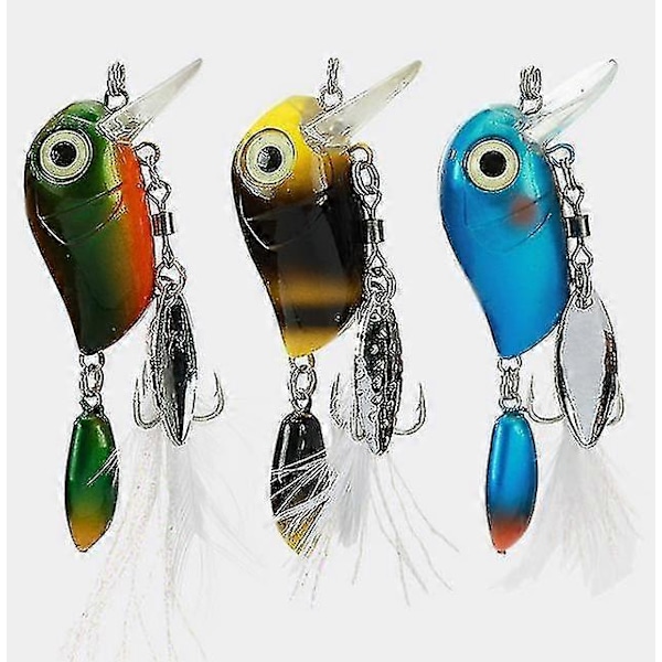 5 stk 3,8 cm Minnow Spinnere Spinner Skje Fiskesluk Utstyr Bass Hard Crankbait