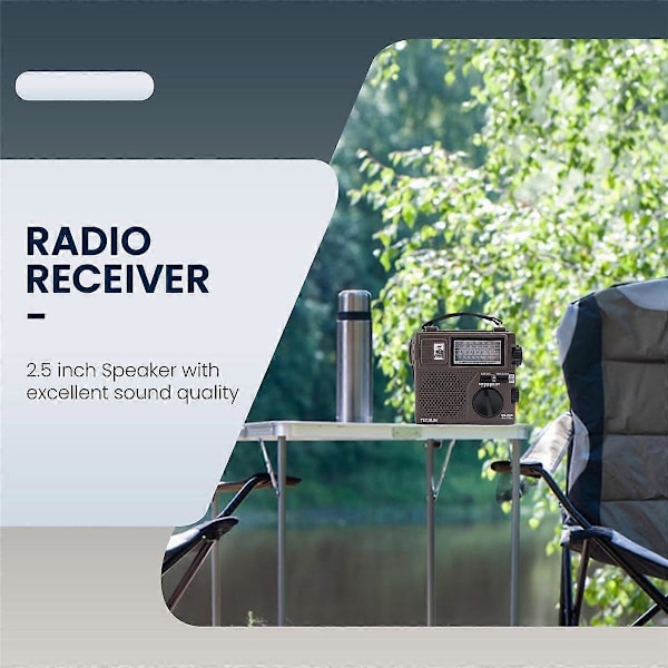 TECSUN GR-88P Digital Radiomottaker Nødlysradio Dynamoradio med Innebygd Høyttaler Manuell