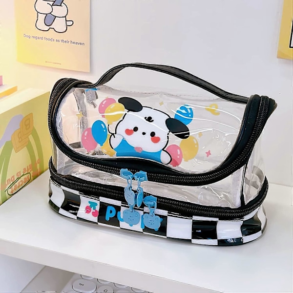 liangnv Kawaii Æstetisk Sødt Gennemsigtigt Penalhus Taske Stor Kapacitet Stationery Pung Boks Holder Organizer Kontor College Skole Voksne Studerende