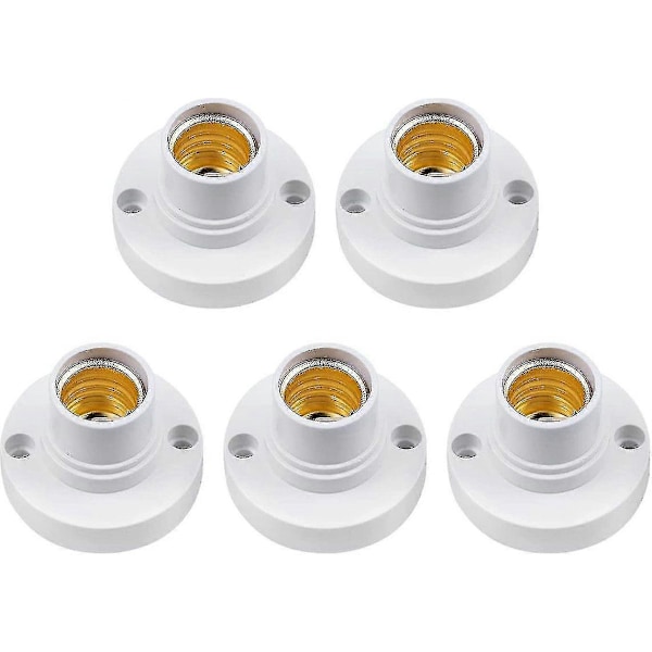 5pk E14 Lampehaller, e14 Edison Skrue Pæreholder, Plast Taklampe Sokkel Crday Gave