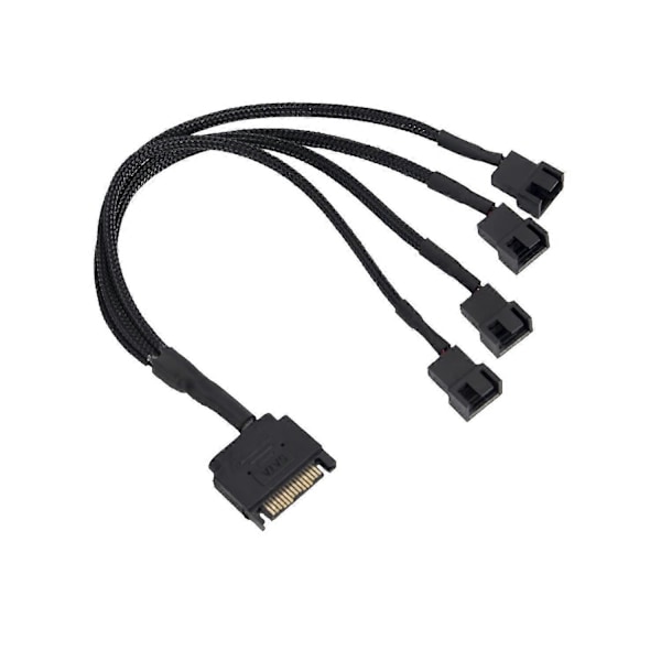 Jäähdytystuulettimen adapterikaapeli, 15-nastainen SATA - 4 x 3-nastainen / 4-nastainen 12V PC-kotelotuulettimen virtalähdekaapeli
