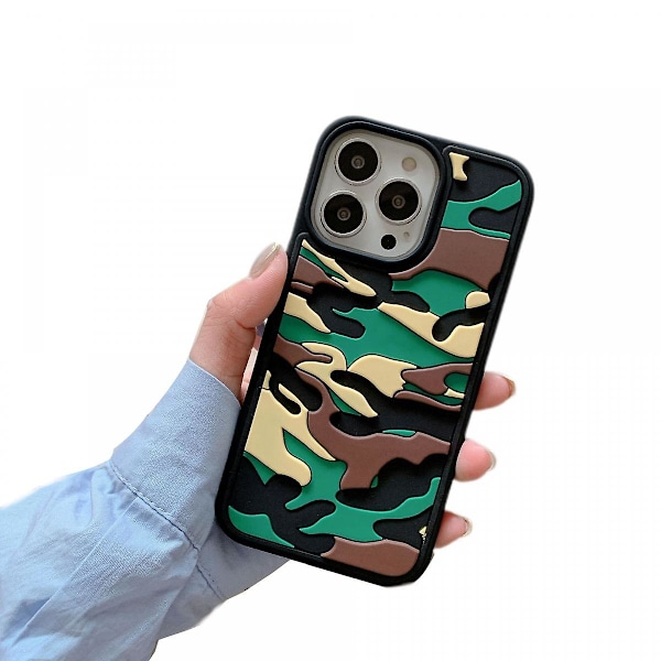 Bavurmak Klf iPhone 12 , Camouflage Ultra Ohut Pehme Iskunkestävä TPU Puskuri Muoti Anti-Glare Suojakuori iPhone 12 - Vihreä