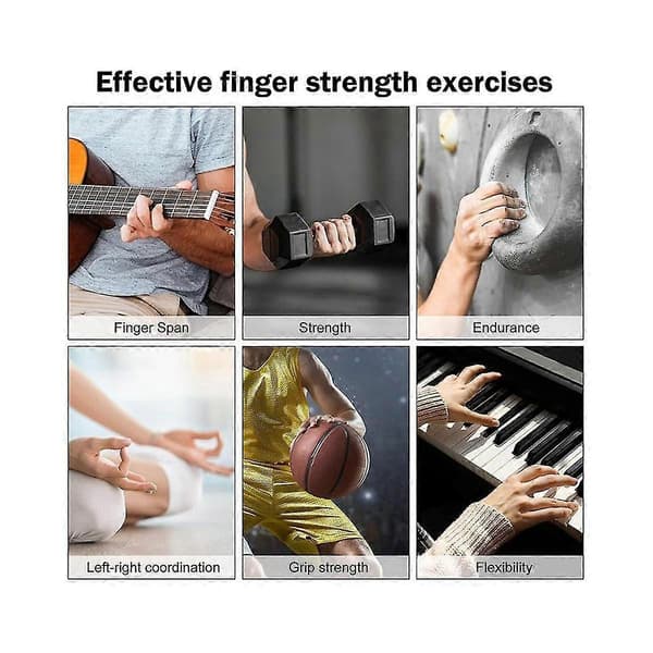 Finger Gripper Finger Exerciser Gitarr Finger Exerciser Rehabilitering Träningsutrustning Handförstärkare Grå