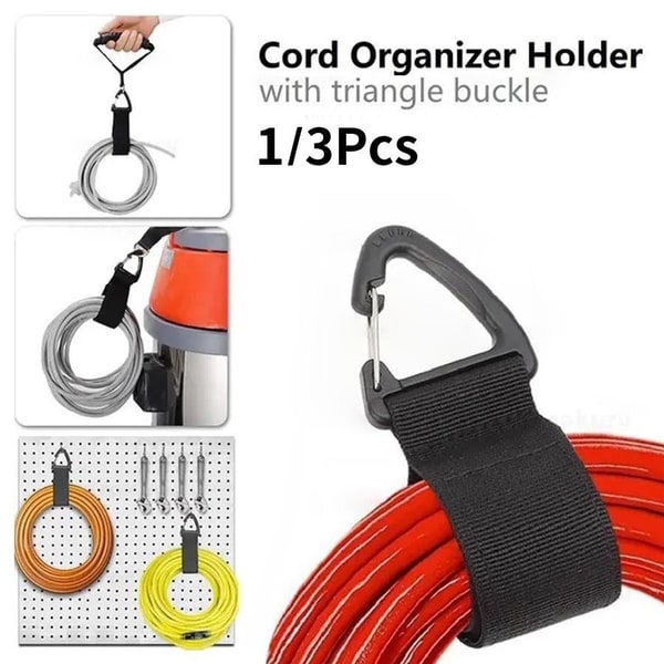 3 Stk Kabelorganiseringsholder med Triangelspenne Ledningsholder Strømkabelhåndtering Kraftig Nylon Ledningsoppbevaringsstropper for Kabel Slange M