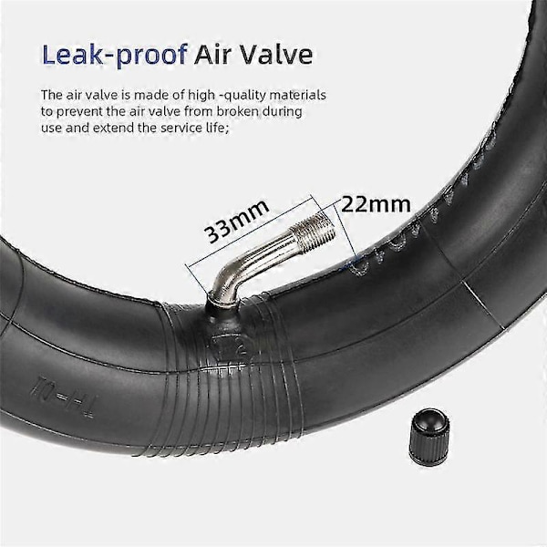 8,5 tommer Indvendig Slange Baghjul Bøjet Ventilstamme 50/75-6,1 Bagdæk 8 1/2 X2 Til V2 M365 Pro 1s