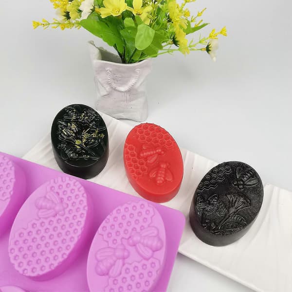 Honeycomb Formet 3D Såpeform Silikon Bie Hive Form Bakeverktøy For Hjemmelaget