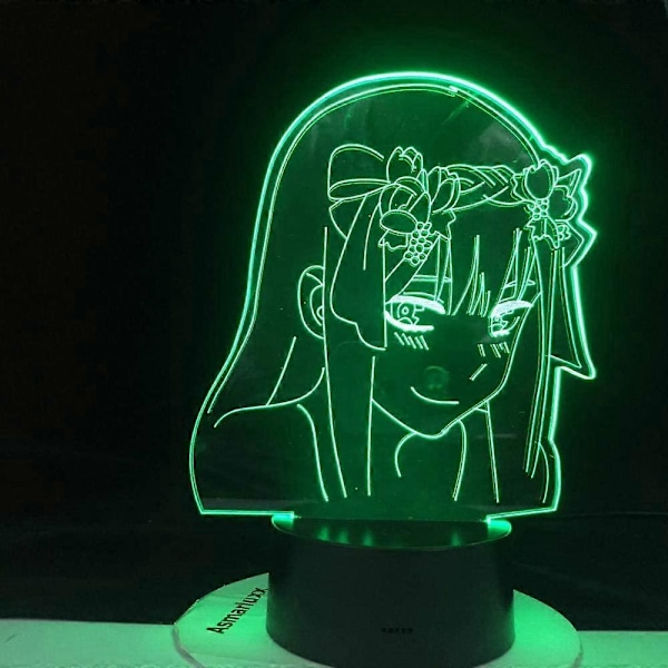 3D Illusion Lampa Anime Zero Two Figur Ny Nattlampa Barn Flickor Sovrum Dekor Lampa Manga Gåva Anime Lampa LED Nattlampa för Barn 7 Färg Touc