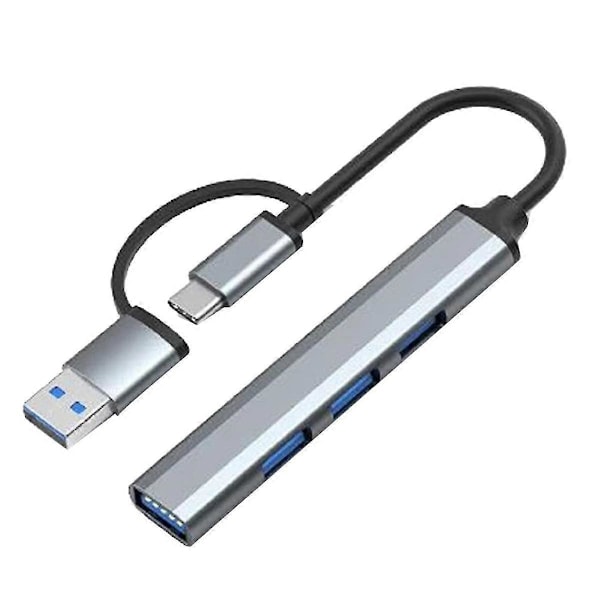 4 i 1 USB 3.0 Hub Type C til USB 3.0x1 + USB 2.0x3 - 5Gbps Dataoverførsel til Windows, PC,