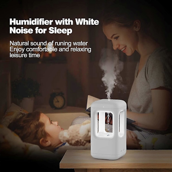 Unik fødselsdagsgave til kvinder/mænd, 500 ml Cool Mist Luftfugter med Anti-gravity Vanddråbe, Luftfugter til soveværelse, Lys & Sleep 2 tilstande, Auto-o