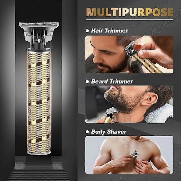 Hårtrimmer til mænd, trådløs skægtrimmer hårklippere til mænd, elektrisk barbermaskine Zero Gapped Razor T Blade Liners Outline Edgers Grooming Kit, gave