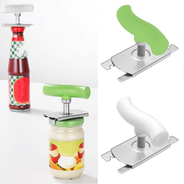 Gigtkrukkeåbner i rustfrit stål Lågfjerner Gear Design Ergonomisk dåseåbner til låg 1-4 Green