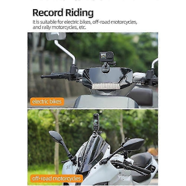 Sunnylife Motorcykel Vindskærm Klemme Mount Tilbehør til Gopro Action Insta360 GO Insta360 Ace Se