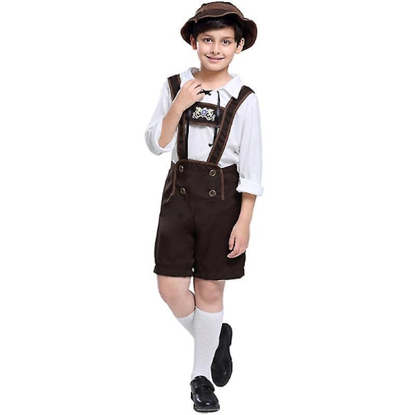 Halloween Klänningar Pojke Karneval Oktoberfest Kostym Tyskland Bavarian Lederhosen Beerfest Outfit Cosplay Halloween Fancy Festklänning Hög kvalitet L-Oktoberfest