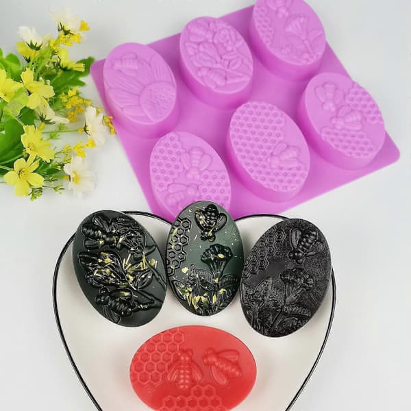 Honeycomb Formet 3D Såpeform Silikon Bie Hive Form Bakeverktøy For Hjemmelaget