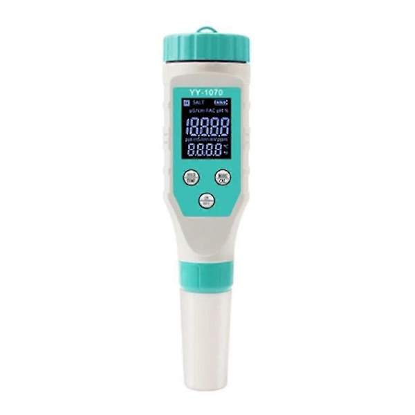 7-i-1 Ph/fritt Klor/orp/ec/tds/salt/temp Ph-mätare Pool Salinitetstestare Ip67 Vattentät