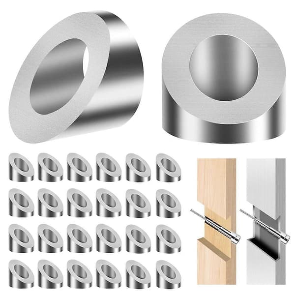 24-pack Vinklade Brickor 9mm, 33° Handledarvinkelbricka Max för 8mm Vajerräcke Hårdvarusats
